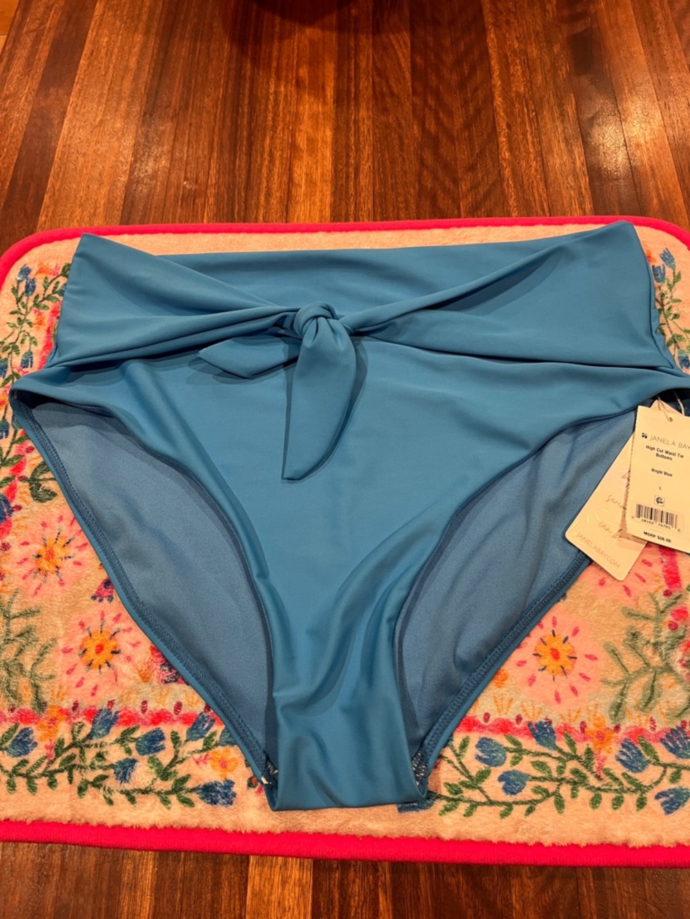JANELA BAY high cut waist tie bathing suit bottoms. Size Large